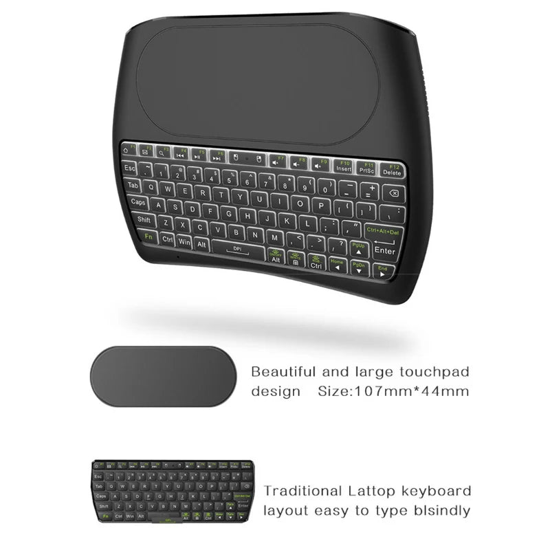 Mini Keyboard with Touch Pad 79 Keys 2.4G Wireless Colorful Backlight Rechargeable Keyboard Computer PC Laptop Portable Keyboard