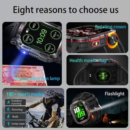 For Huawei GPS Outdoor Sport LED Light Smartwatch Men 600mAh Large Battery Cash Verification Function Bluetooth Call Smart Watch