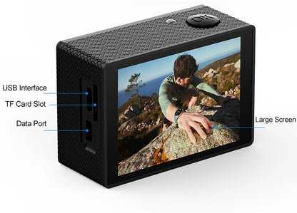 4K Action Camera 1080P 30FPS 170° Wide Angle Lens Outdoor Diving And Riding Sports Camera Ultra HD Pixels Sports Camera