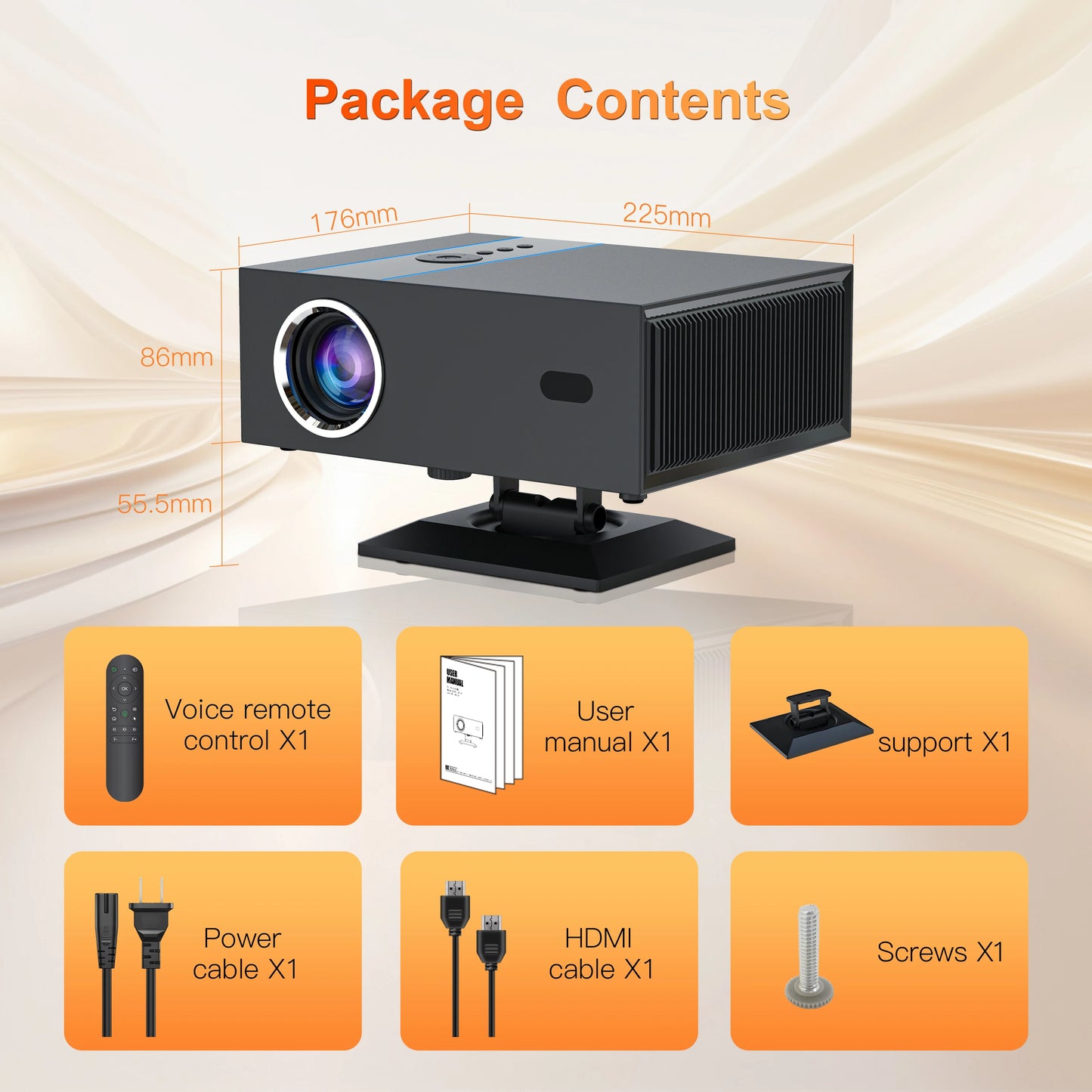 Digital Projector Support Projectors 4k Portable Autofocus 380Ansi Android 13 WiFi 11 BT5.2 Home Portable Mini Projector