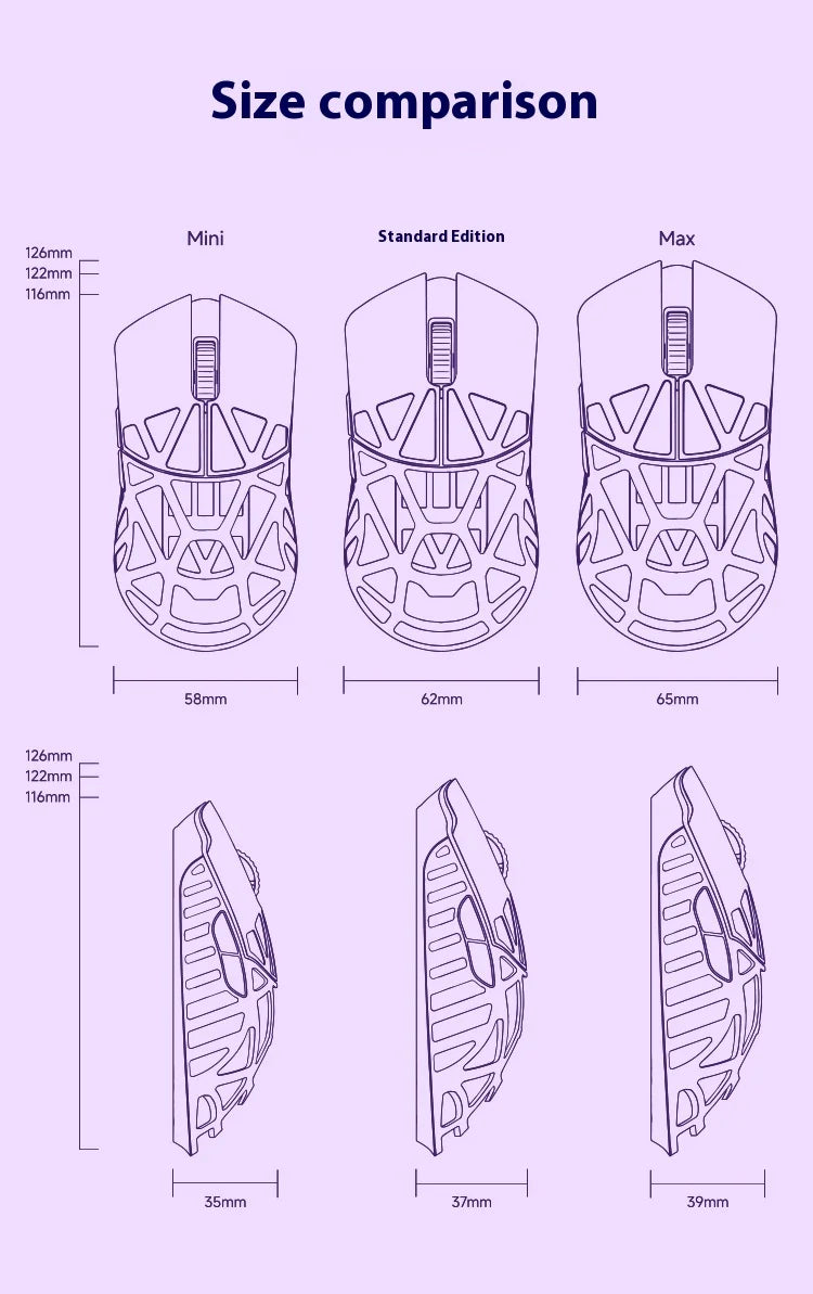 New WLMouse BEAST X MINI Pro Mouse Dual Mode Wireless Mouse Custom PAW3950 8000Hz Magnesium Alloy Gaming Mice FPS PC Accessories