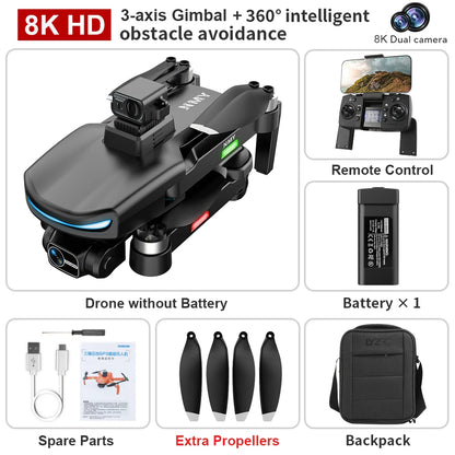 New N800 Pro2 GPS Drone Professional 8K HD Camera With Obstacle Avoidance 3-Axis Gimbal Brushless 5G WIFI FPV RC Dron Quadcopter