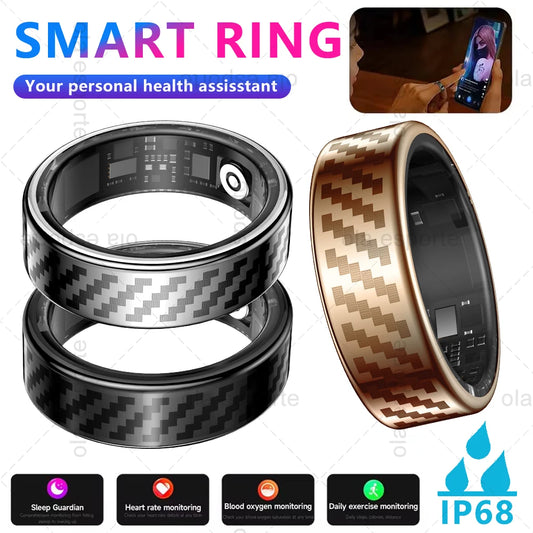 Smart Ring Lnformation Flashing Prompt Multiple Sports Modes Waterproof Fitness Rings Pedometer For Men Women Health Monitoring