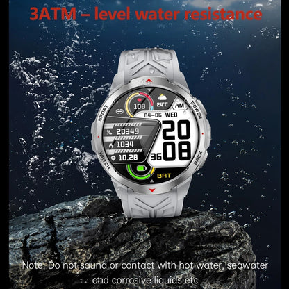 GPS Outdoor Sports Smartwatches 1100mAh Battery Compass Men's LED Lights 5ATM Waterproof Watch Bluetooth Call Smart Watch