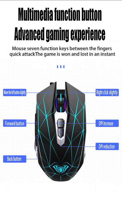 S50 New Gaming Mouse, Wired Mechanical Game, Macro Programming, Notebook, Desktop Computer, Office