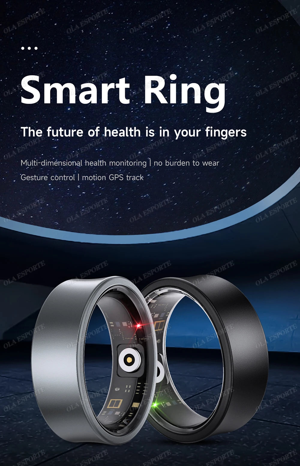 Smart Ring For Women 5ATM&IP68 Waterproof Rings Man Health Monitoring Heart Rate Sleep Monitor Sport Tracker Smartring 2025 New