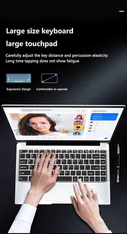 Kid 14.1-inch Intel Celeron N4000 Laptop with 128GB/256GB/512GB/1TB SSD Windows 11 Pro  Dual Core Portable Notebook for Students