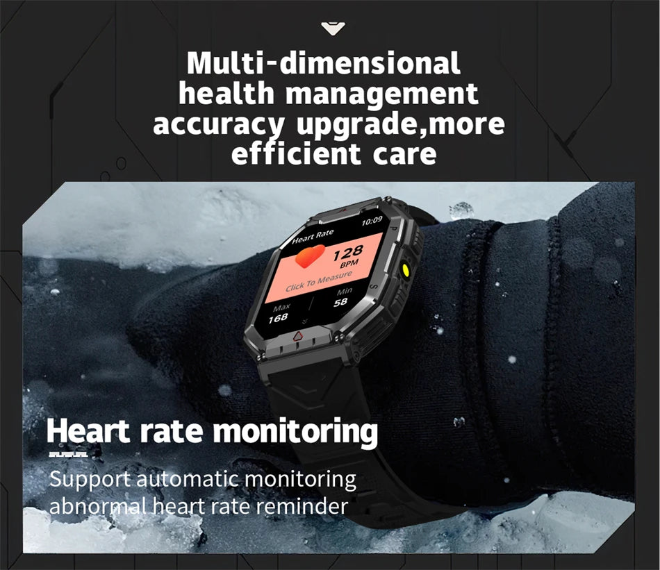 2.1 Inch AMOLED HD Screen Smartwatch Men Compass GPS Outdoor Sports Health Monitoring 1ATM Waterproof Bluetooth Call Smart watch