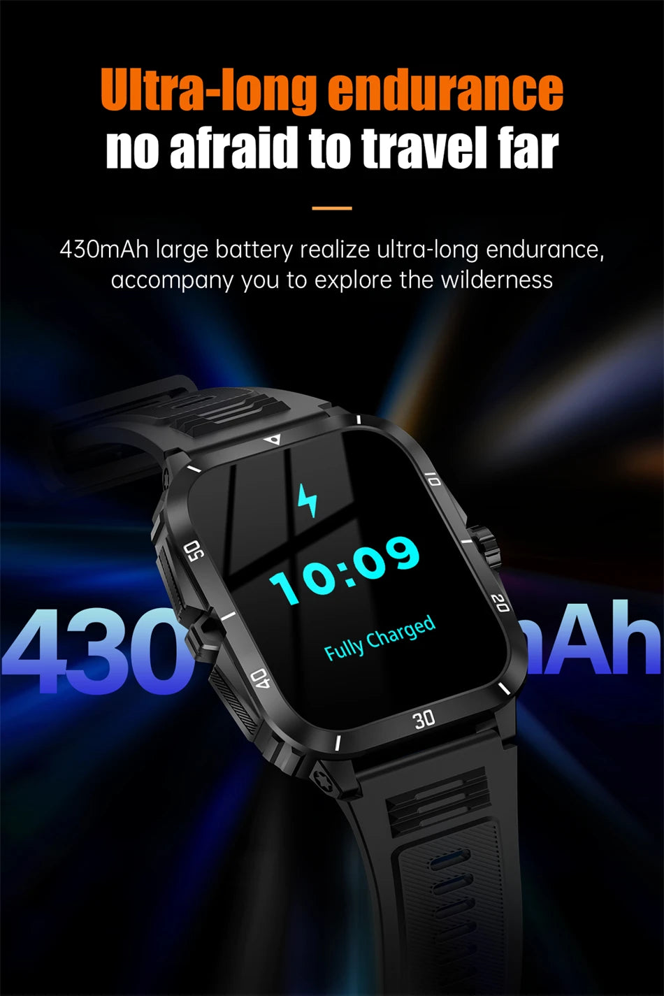 3ATM Waterproof Smartwatch Men 1.96 Inch HD Screen GPS Sports Fitness Tracker Health Monitoring Bluetooth Call Sport Smart Watch