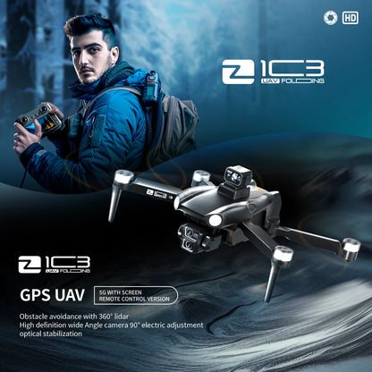 Z103 Pro MAX GPS Drone 8K Professional HD Dual Camera With Screen 5G WIFI Laser Obstacle Avoidance Brushless Rc Quadcopter Drone