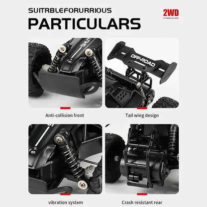 RC Car 2.4Gh Model With LED Lights 2WD High Speed Off-road Remote Control Climbing Vehicle Outdoor Cars Drift Kid Toys Boys Gift