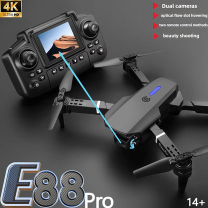 New E88Pro Screen Controlled Drone Remote Control with Display Quadcopter Optical Flow Dual Camera Aerial Photography Aircraft