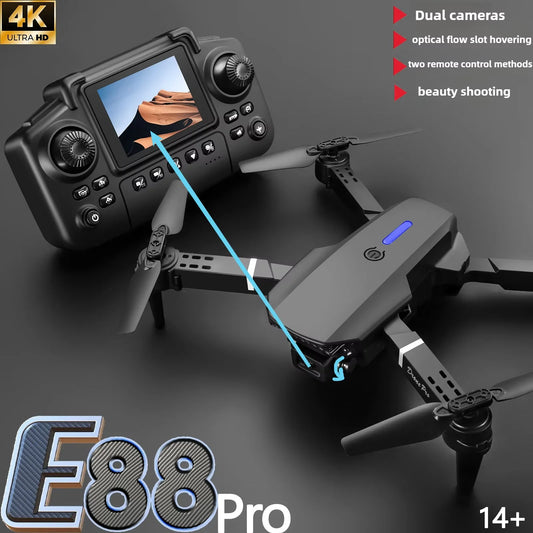 New E88Pro Screen Controlled Drone Remote Control with Display Quadcopter Optical Flow Dual Camera Aerial Photography Aircraft