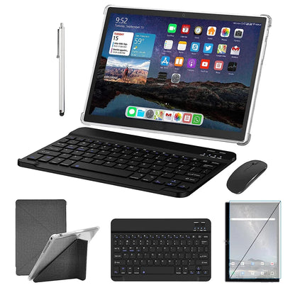 ATOUCH 10.1 Inch Android 12.0 Tablet HD Screen Dual SIM Card Dual Standby 6GB RAM 256GB ROM Tablet PC With Keyboard X19 Pro