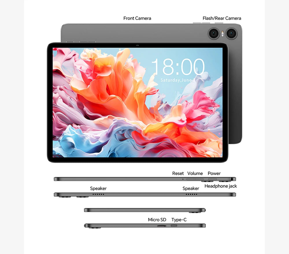 Teclast P30T Android 14 Tablet, 10.1 Inch 1280X800, 10Gb Ram (4Gb+6Gb Expansion), 128Gb Rom(Support Tf 1Tb)