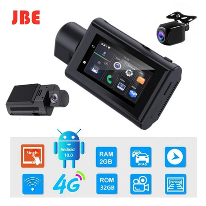 Dash Cam 3Inch 4G Android10.0  GPS Navigation ADAS Car Dvr Camera Full HD 1080P Car Video Recorder DVR WiFi BT