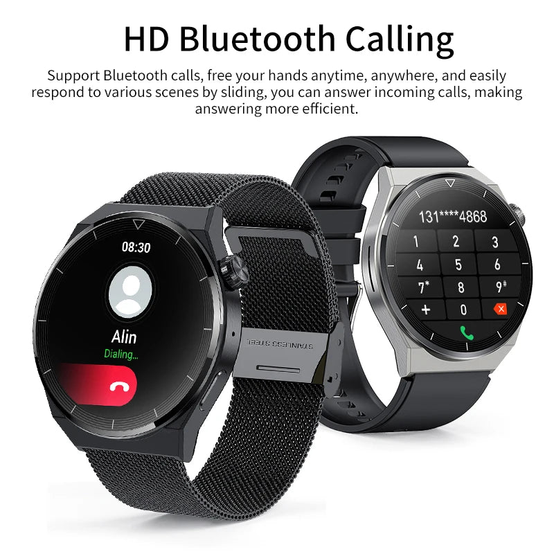 LIGE NFC Smart Watch Men AMOLED HD Screen Wireless Charging Heart Rate Bluetooth Voice Assistant Sports Watches Men Smartwatch