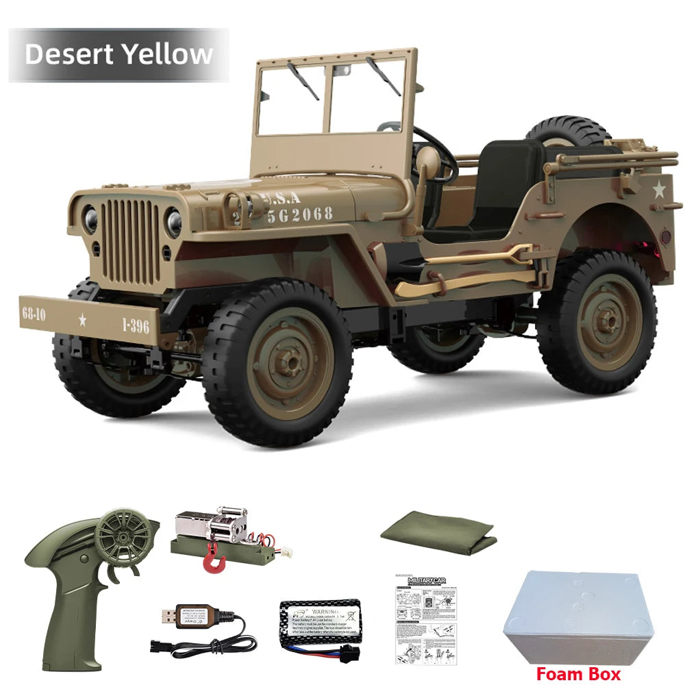 JJRC C8815 RC Car 1/10 WILLYS 1941 4WD RTR RC Crawler 2.4G Remote Control Car Off-road Climbing Military RC Truck Toys Gift
