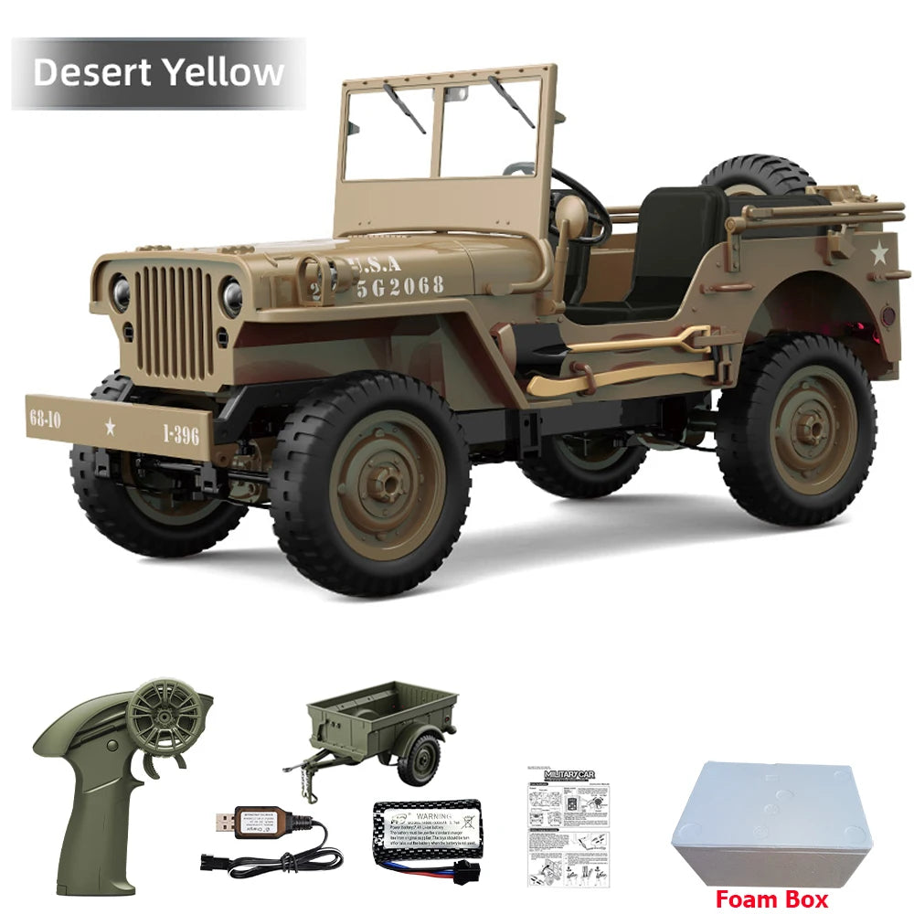 JJRC C8815 RC Car 1/10 WILLYS 1941 4WD RTR RC Crawler 2.4G Remote Control Car Off-road Climbing Military RC Truck Toys Gift