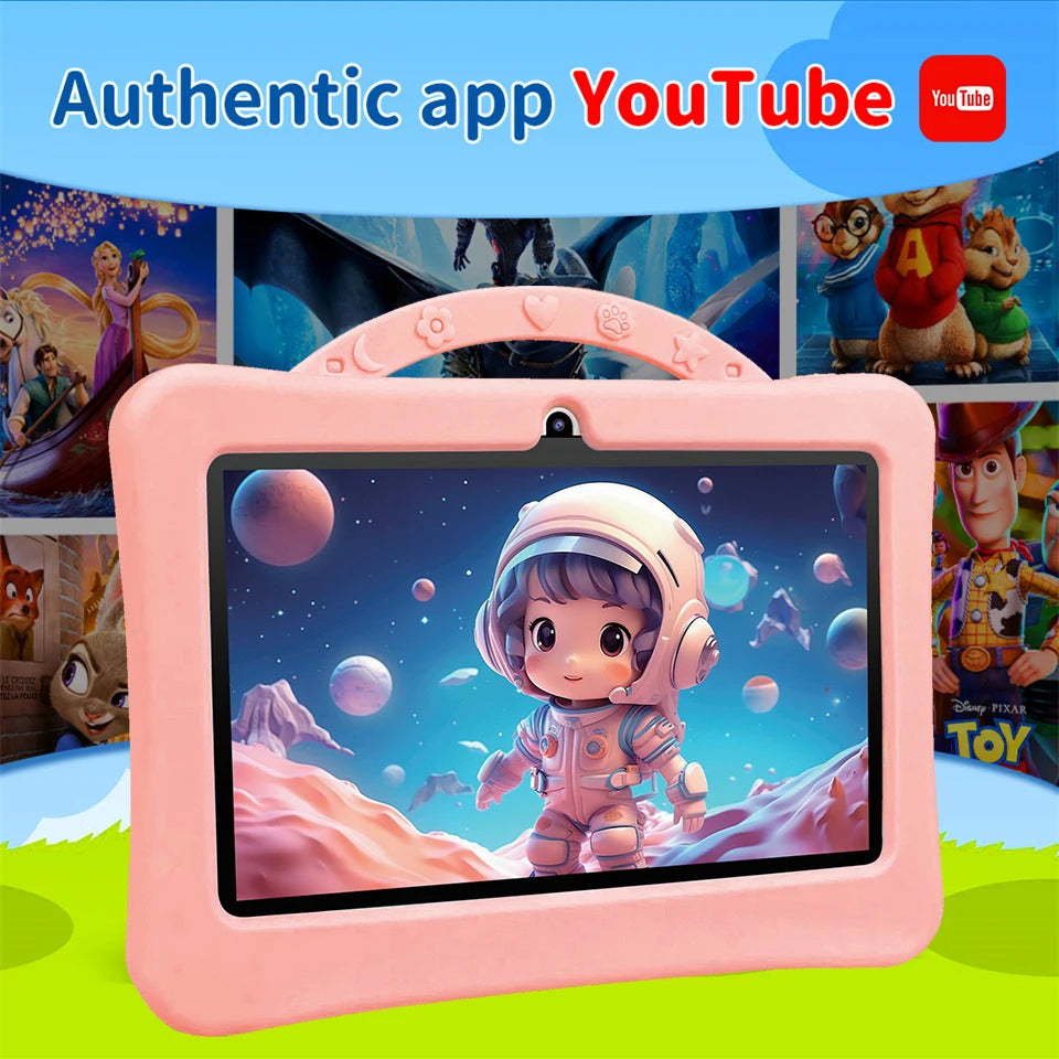 7 Inch Cartoon Pattern Kids Tablet 4+128GB 5G WiFi Learning Education Android 14.0 Tablets with Parent Control Children's Gifts