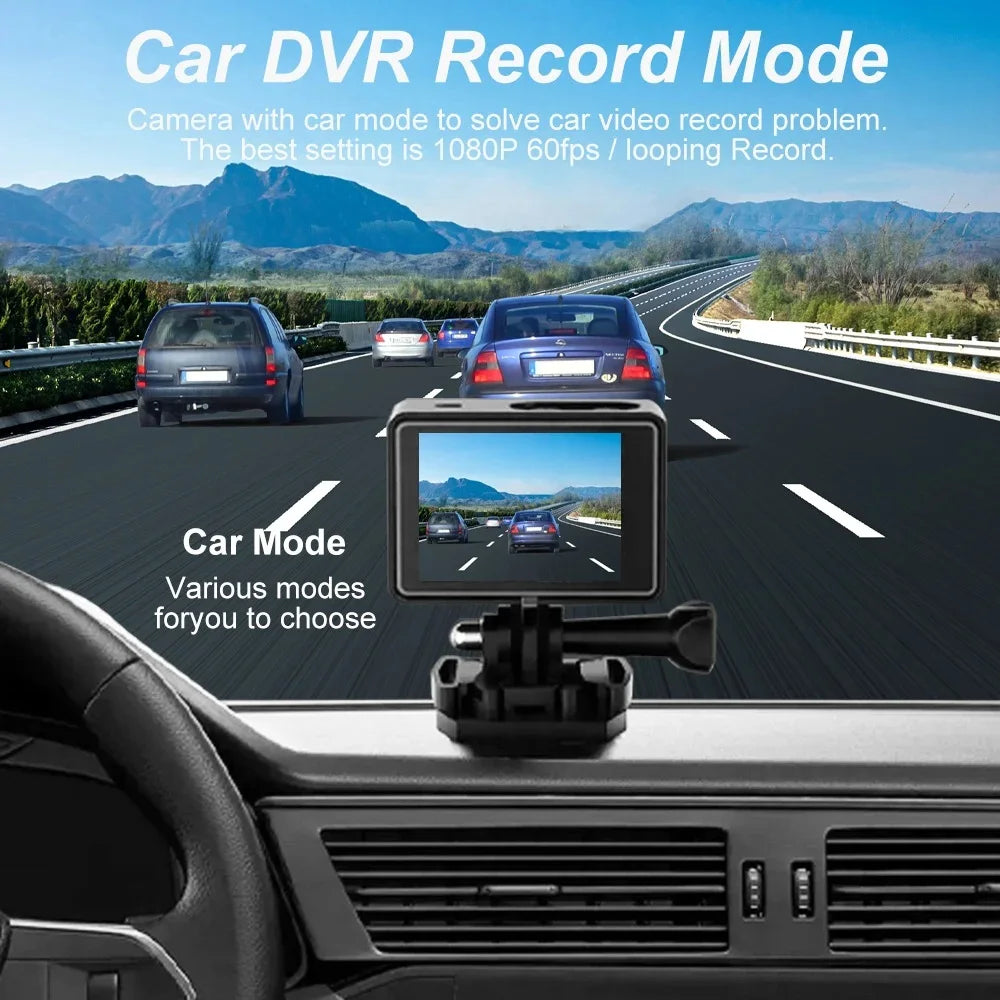 5K 4K60FPS Action Camera Dual IPS Touch LCD DVR EIS 170° 30M Waterproof 5X Zoom Sport Camera With Wireless Mic&Remote Control