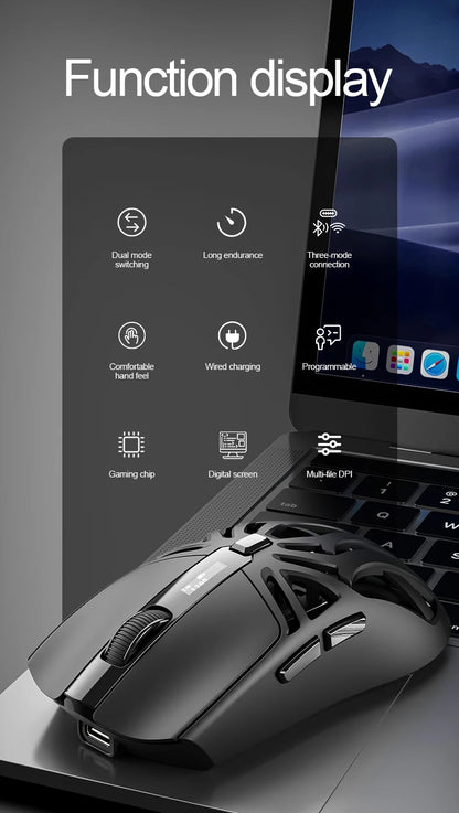 SMAILWOLF RS8  1000Hz Bluetooth mouse, 10000dpi, three-mode connection, lightweight macro gaming mouse notebook computer