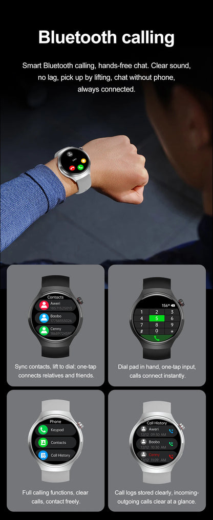 2025 New Watch 4 New Bluetooth Call Smartwatches Men 150+ Sports Mode Health Monitoring AI Voice Assistant Smart Watch IOS