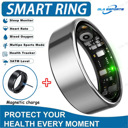New Smart Ring 5ATM&IP68 Waterproof Rings Man Health Monitoring Heart Rate Sleep Monitor GPS Motion Sport Tracker Smartring 2025