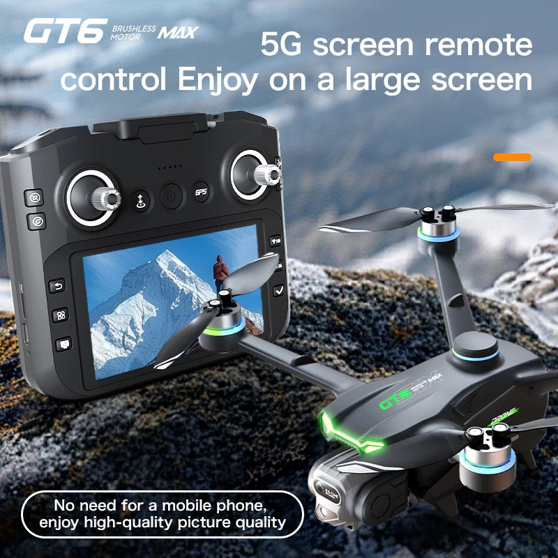 GT6 Professional Drone Long Range Flight Battery Quadcopter 4K HD Wifi Dron Aerial Photography Obstacle Avoidance Aircraft