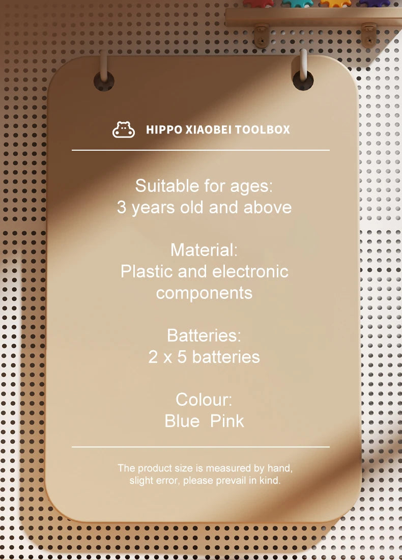 Children's Tool Set with Electric Toy Drill Kids Power Construction Toy Pretend Play Toy Tools Kit for Toddler Boys Girls Child