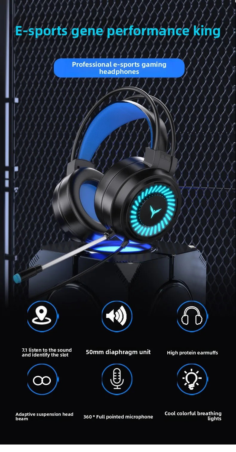 Hot Selling G58 Gaming Headphones Stereo Surround 7.1 Wired Headphones Microphones Esports Gaming Gear Over-ear headphones