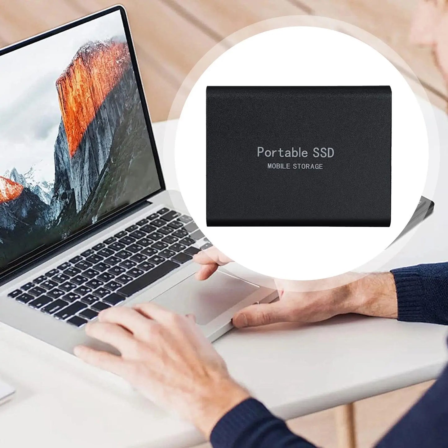 500GB Portable SSD High Speed External Hard Drive Portable Hard Drive Lightweight Design Mass Solid Drive for Phone Laptop