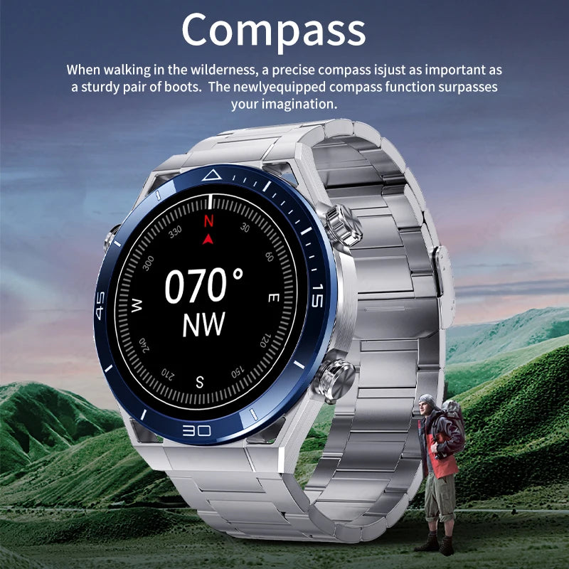 For IOS Android NFC Smart Watch Men GPS Tracker AMOLED 454*454 HD Screen Heart Rate ECG+PPG Bluetooth Call Smartwatches 2024 New