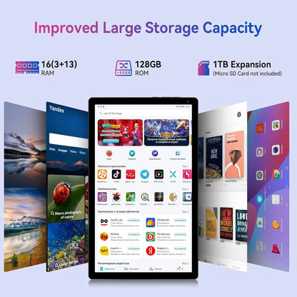 Android 15 Tablet 10.4 Inch Octa-Core Processor 16GB RAM 128GB ROM 1TB TF Card Expand 5G/2.4G WiFi 5MP+8MP Camera Android Tablet
