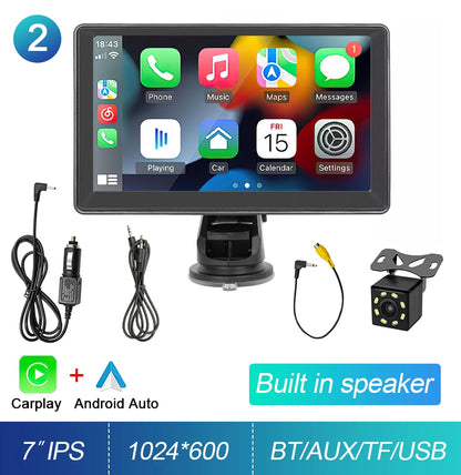 Portable Touch Screen 7inch IPS CarPlay Android Auto Car Radio Multimedia Video Player GPS Navigation  Wifi  Rear View Camera