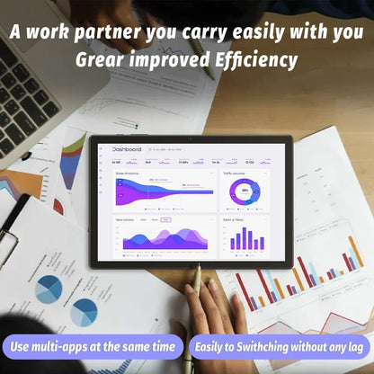 Tablet 10.95 inch Android 15 Tablets, 12GB RAM 128GB ROM 1TB Expand, Octa-core Processor, 1280x800 IPS, 8000mAh Battery (Black)