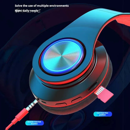 Headsets Gamer Headphones Blutooth Surround Sound Stereo Wireless Earphone USB With MicroPhone Colourful Light PC Laptop Headset