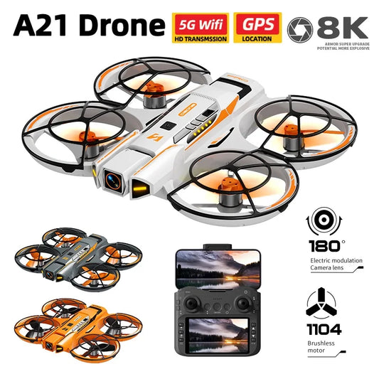 For Xiaomi New A21 Pro Mini Drone 4K Professional 8K HD Camera with Screen RC Dron Brushless Motor Obstacle Avoidance Quadcopter