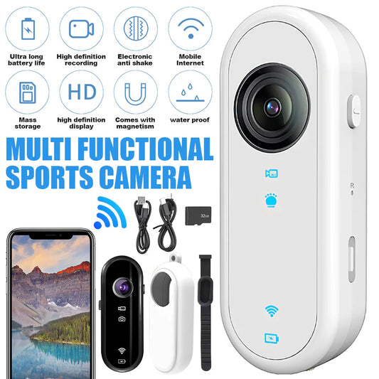 32GB 1080P Sport Action Camera WiFi Wireless Digital Video Recorder Mini Body Camera Wide Angle Camcorder Pet Collar Monitor Cam