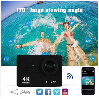 Ultra HD 4K Action Camera 1080P/30FPS 2.0 inch Screen WiFi Remote Control Mini Cameras Waterproof DV Helmet Go Sport Camera Pro