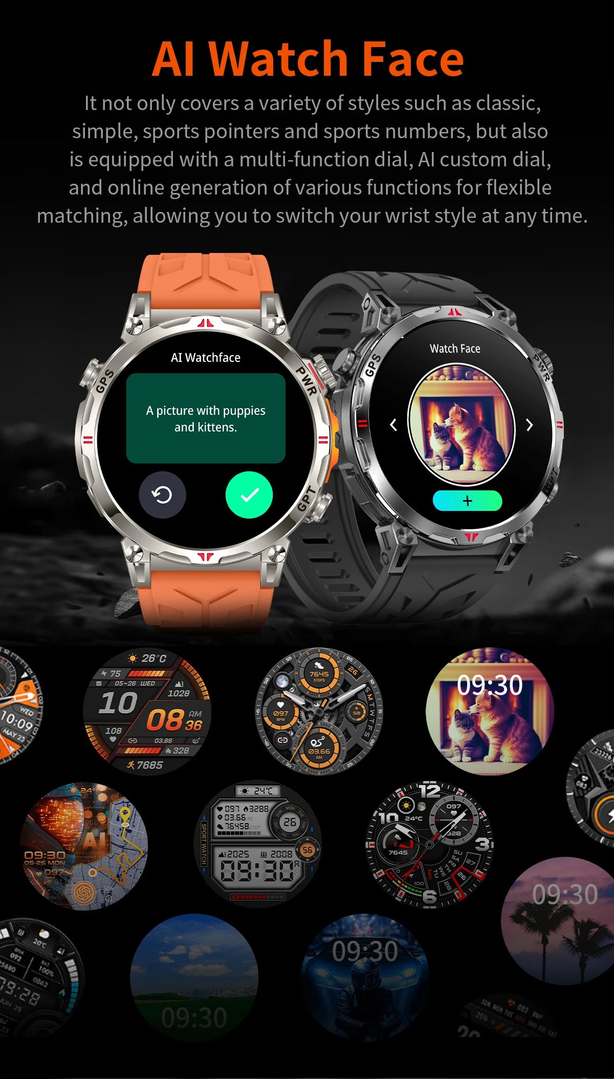 2025 Best seller Military AMOLED HD SmartWatch GPS Compass 10ATM Waterproof Tactics 170+Sport BT call SmartWatch 650Mah Battery