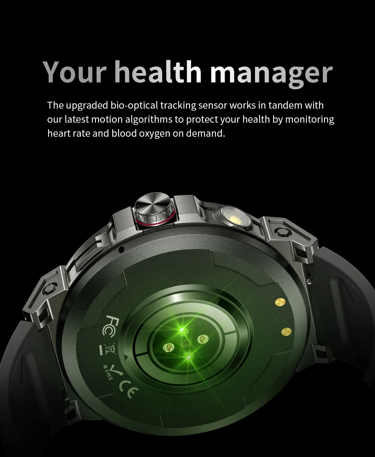 New Military Smart Watch Men 760mAh Large Battery LED Flashlight Compass 1.8"HD Screen Heart rate Waterproof BT Call Smartwatch