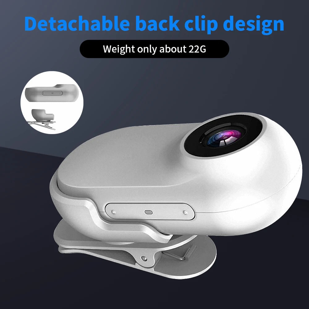 Small Action Camera, Portable Thumb Camera For Travel, Sports,Vlogging, Weight 22g, With Portable Camera Accessories, Data Cable