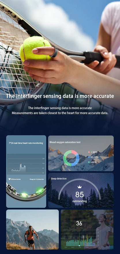 Xiaomi MIJIA Smart Ring With Charging Case Health Monitor Sleep Distance Calories IP68&5ATM Waterproof Multi-sport Men Women NEW
