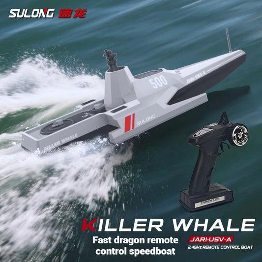 New Summer Rc Remote-Controlled Boat Toy Fast Boat Killer Whale Remote-Controlled Unmanned Ship High-Speed Electric Kids Toys