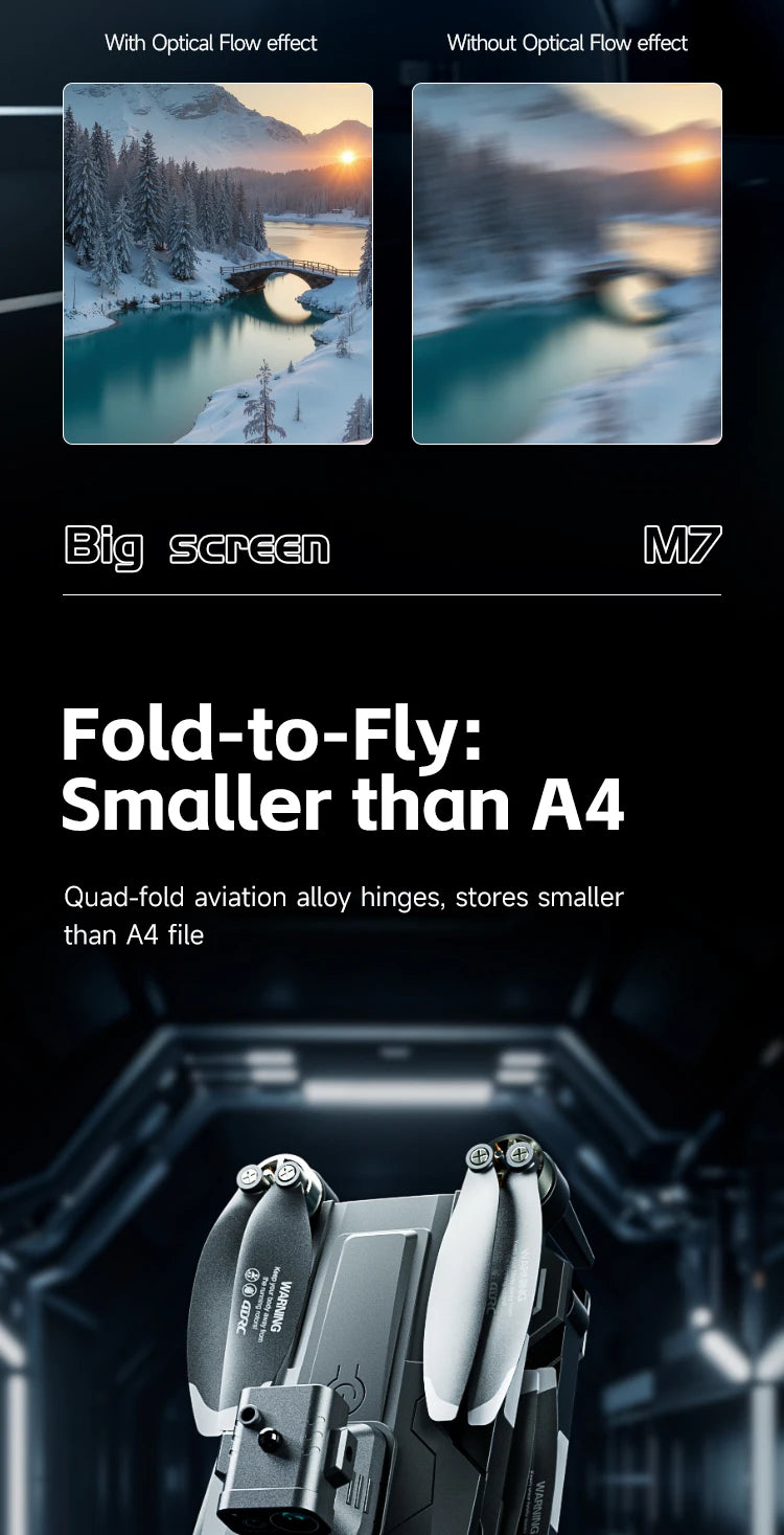 M7 Mini Drone Professional GPS 8K HD Camera Drones 5G WIFI FPV Video 4k UAV 4.5 inch large screen remote control RC Dron