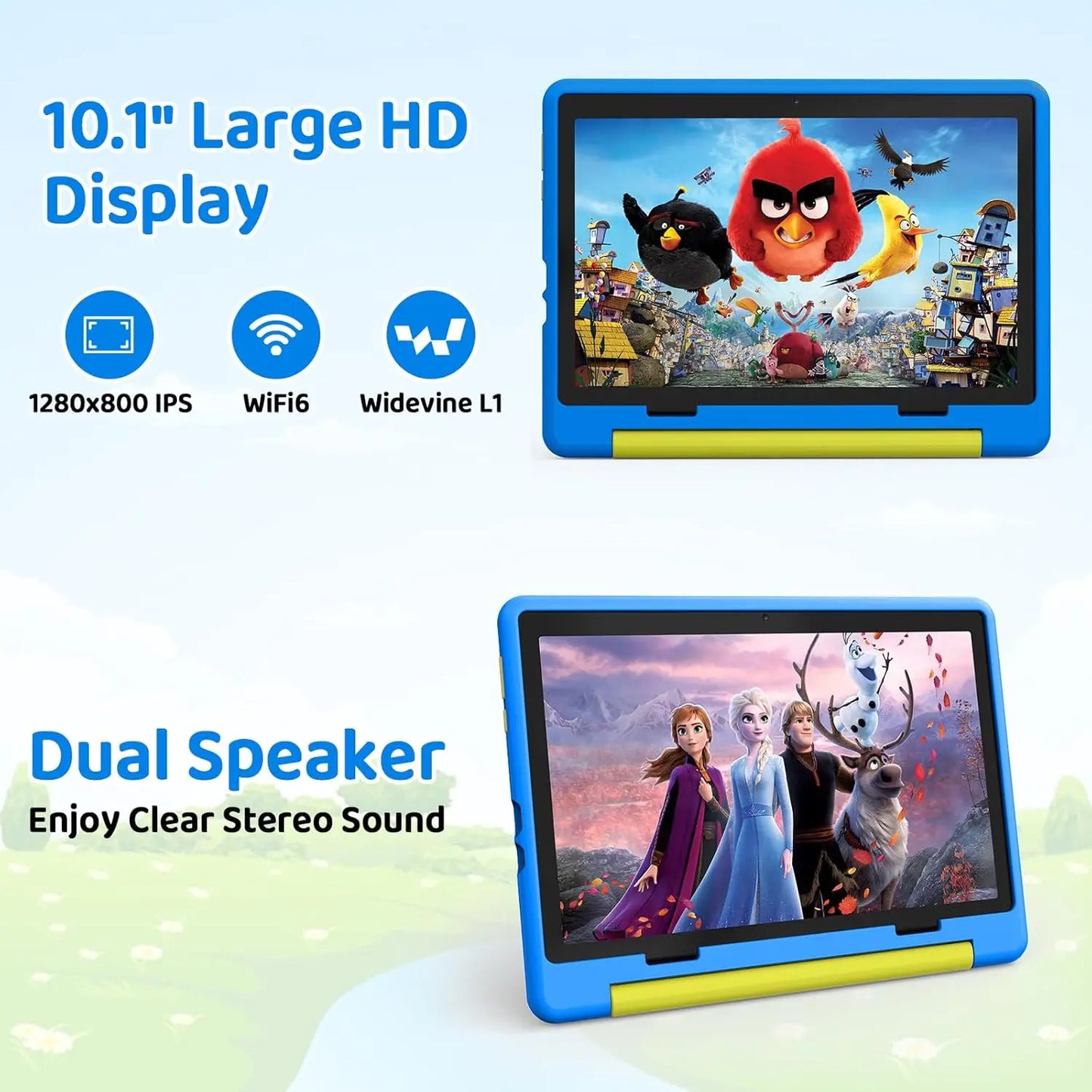 URAO 10 Inch Cartoon Pattern Kids Tablet Android Octa-Core 8GB RAM 64GB ROM Learning Education Games Tablets Children's Gifts