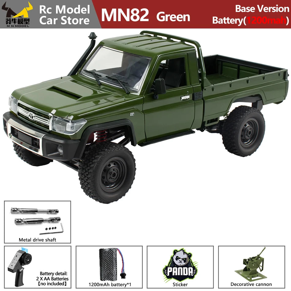 MN MODEL 1:12 4WD RC Panda Off-road Diving Car Adventure Terrain Vehicle Wading Rock Crawler Climbing Gun Truck Toy for Adult