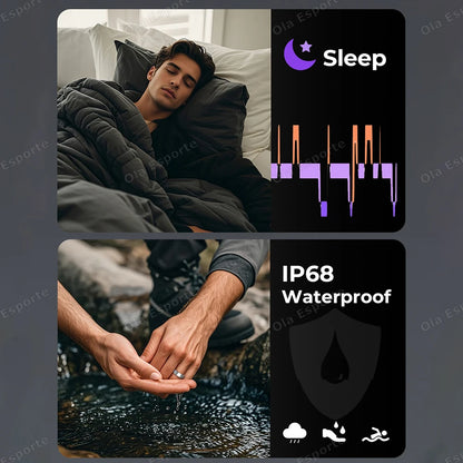 2025 New For Xiaomi Smart Ring Men Women, Heart Rate and Blood Oxygen Monitor Smartring IP68 & 5ATM Waterproof, Multi-sport Mode