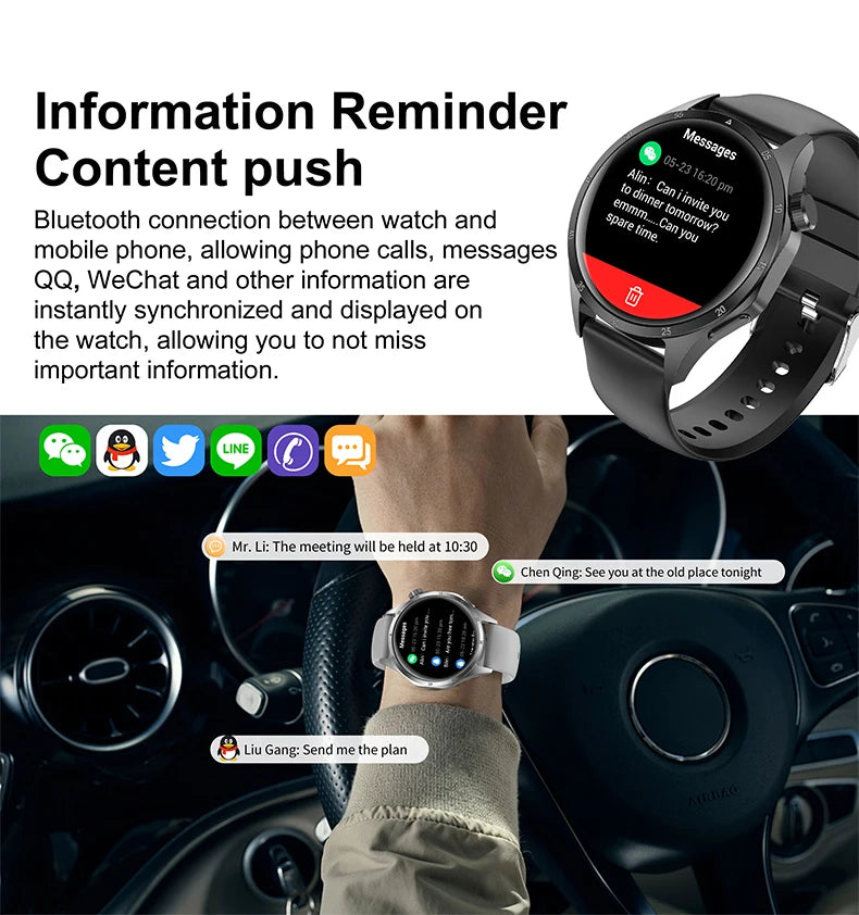 2025 New Mens Smart Watch 360 * 360 Bluetooth Call Smartwatch AMOLED Screen GPS Smart Watches NFC Waterproof Smart Watch for Men